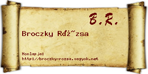 Broczky Rózsa névjegykártya