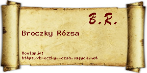 Broczky Rózsa névjegykártya